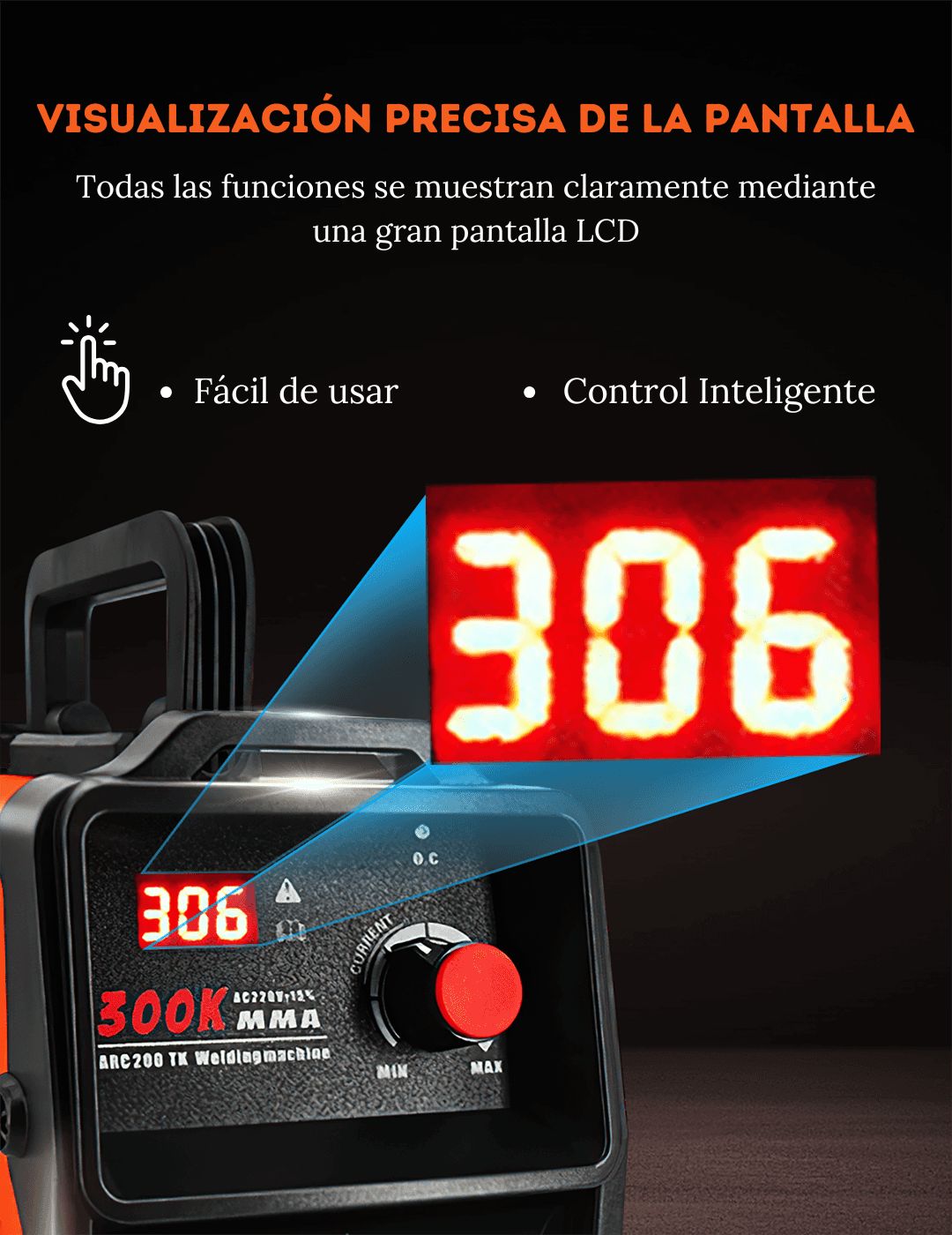 Soldador Inversor Portátil con Pantalla LCD